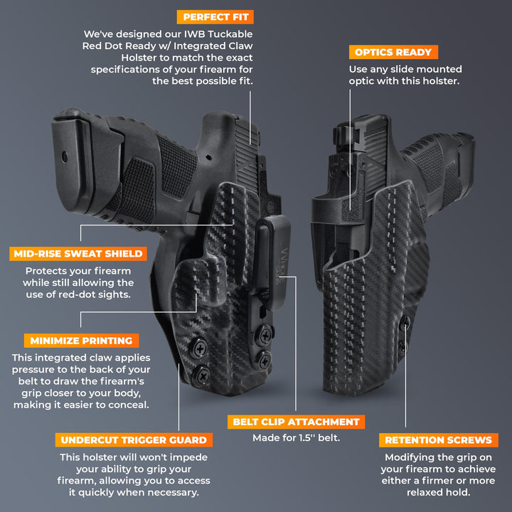 Sig Sauer P365 XMacro + TLR-7/8 IWB Tuckable Red Dot Ready w/ Integrated Claw Holster Highlights 3