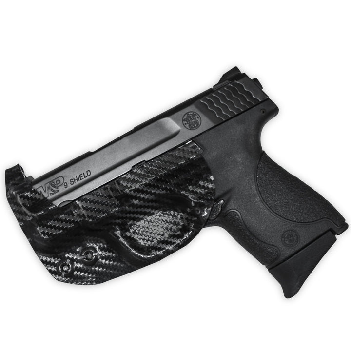 Smith & Wesson M&P Shield 9MM IWB Extra Low Profile Thong Ambidextrous Holster Carbon Fiber 2