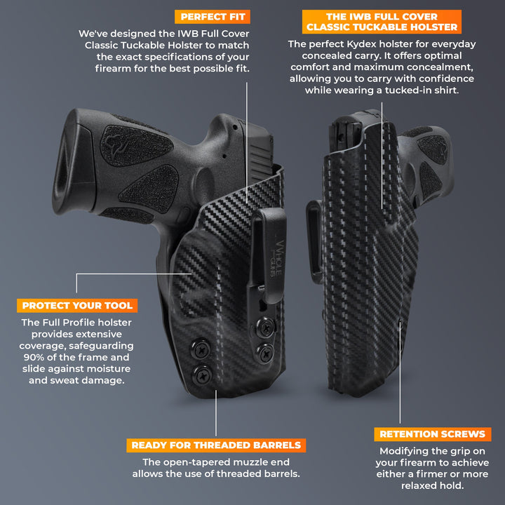 Springfield Hellcat IWB Full Cover Classic Tuckable Holster Highlights 3