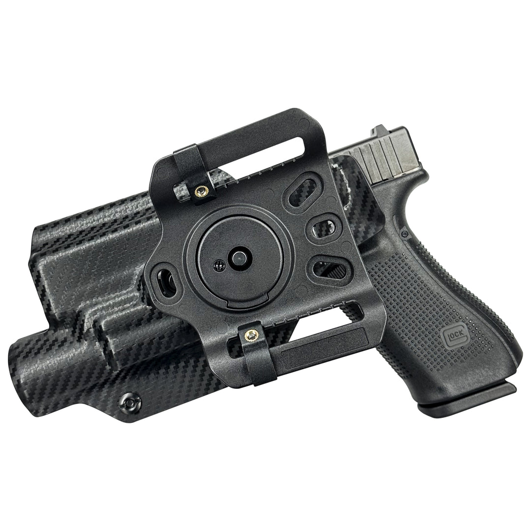 Glock 17 22 44 45 + SureFire X300U-A OWB Quick detach Belt Loop Holster Carbon Fiber 2