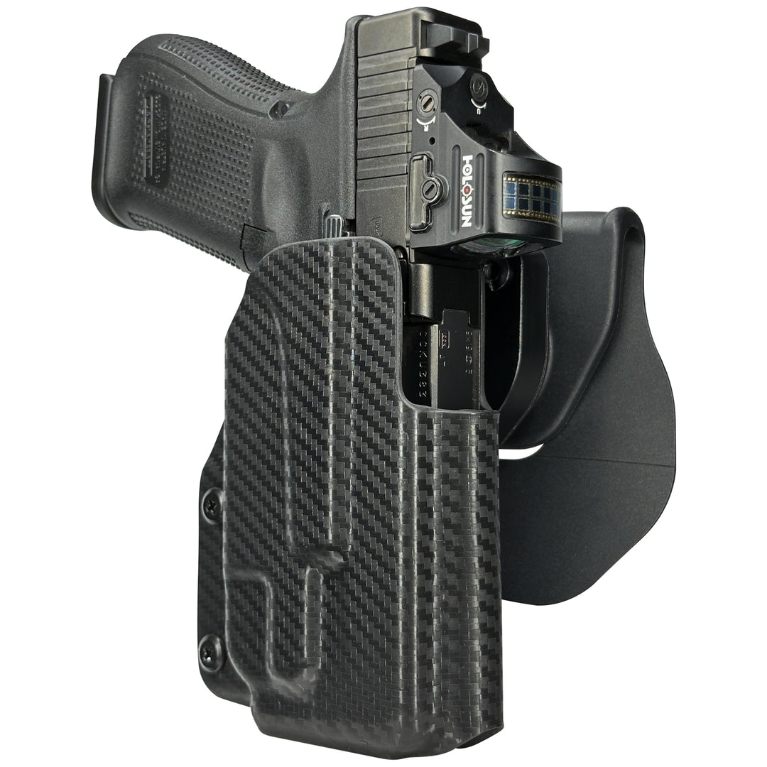 Glock 19 19X 23 + TLR-7A OWB Quick detach Paddle Holster Carbon Fiber 3