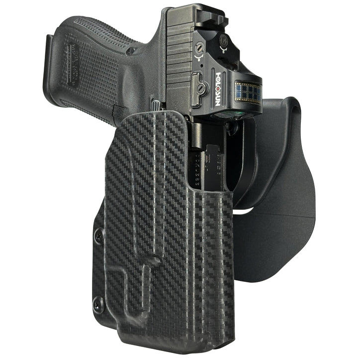 Glock 19 19X 23 + TLR-7A OWB Quick detach Paddle Holster Carbon Fiber 3