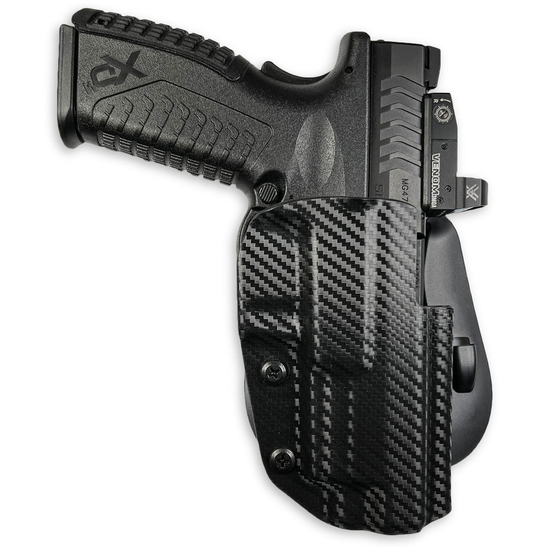 Springfield XD-M Elite 4.5" OWB Paddle Holster Carbon Fiber 1