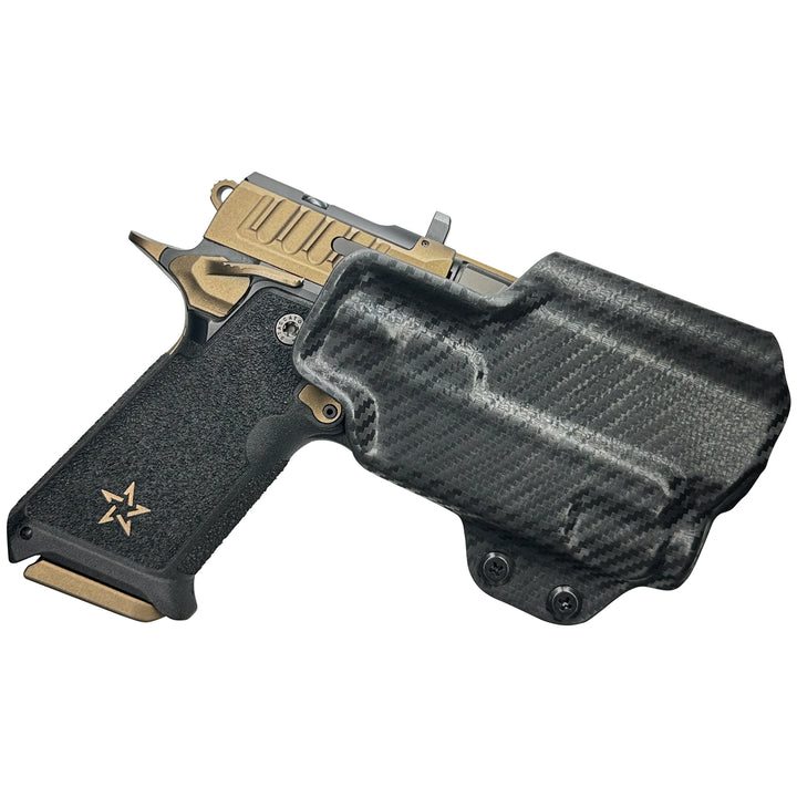 Staccato HD P4 + Streamlight (TLR-7 X/TLR-7A) OWB Quick Detach IDPA Holster Carbon Fiber 1