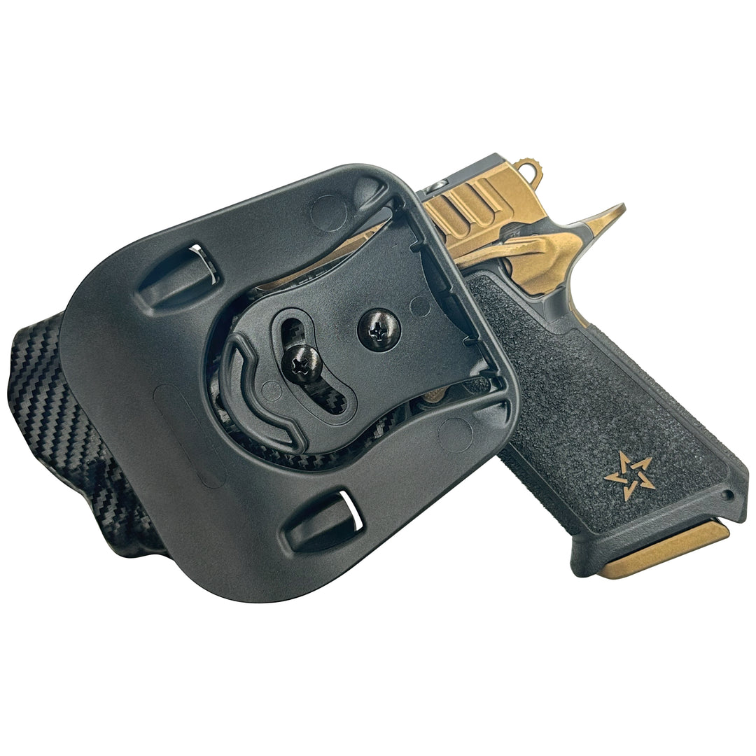 Staccato HD P4 + Streamlight (TLR-7 X/TLR-7A) OWB Paddle Holster Carbon Fiber 2