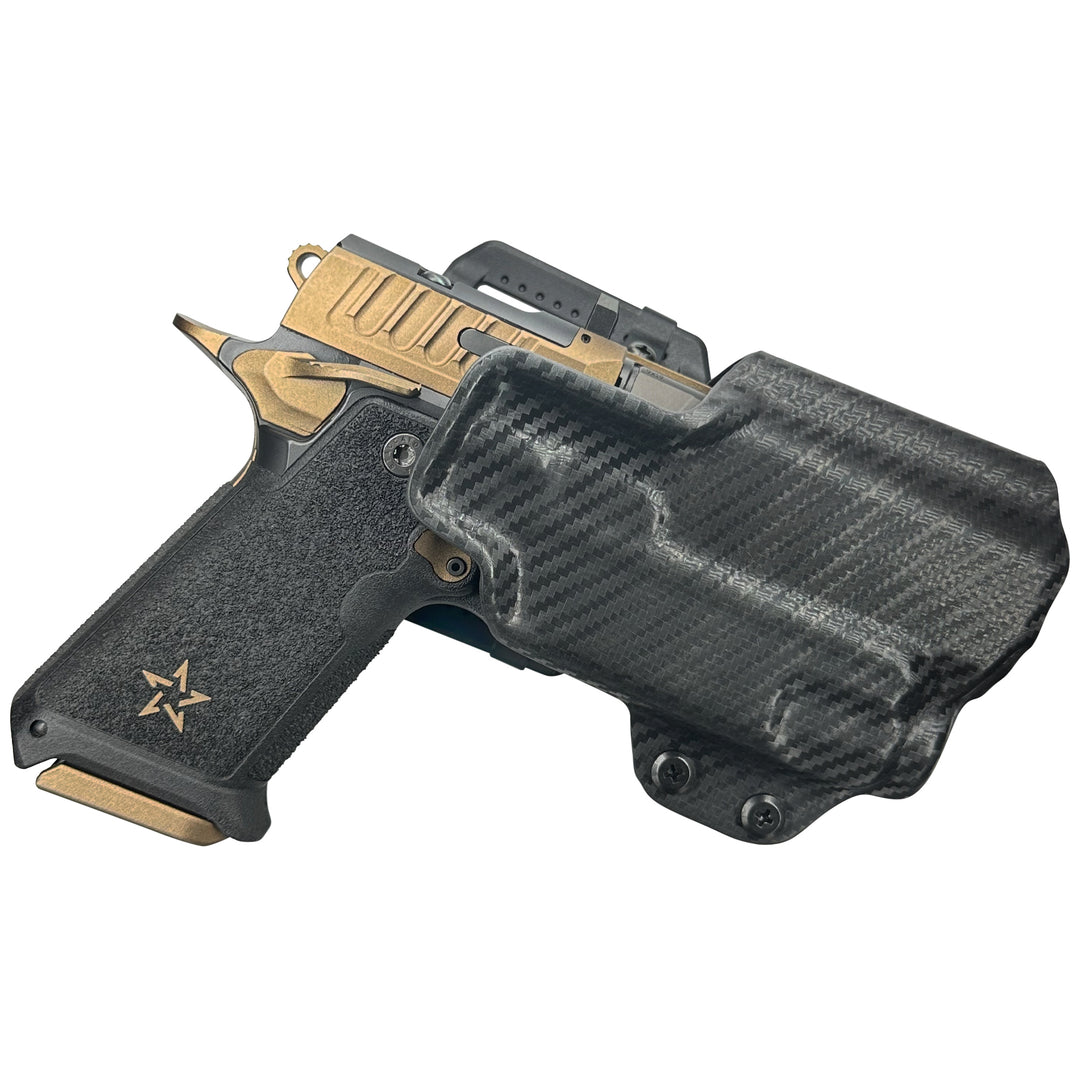Staccato HD P4 + Streamlight (TLR-7 X/TLR-7A) OWB Quick detach Belt Loop Holster Carbon Fiber 1