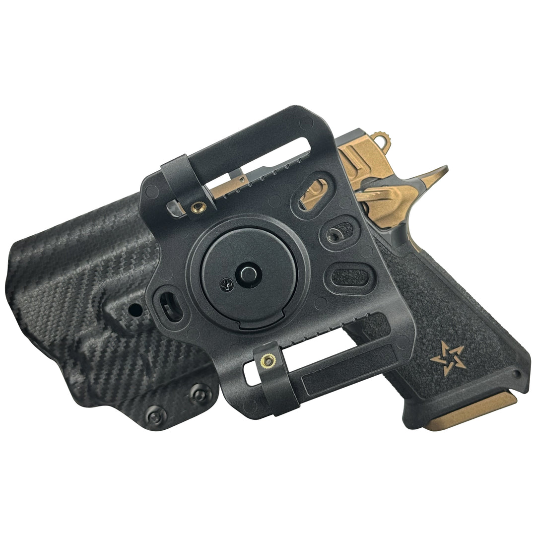 Staccato HD P4 + Streamlight (TLR-7 X/TLR-7A) OWB Quick detach Belt Loop Holster Carbon Fiber 2