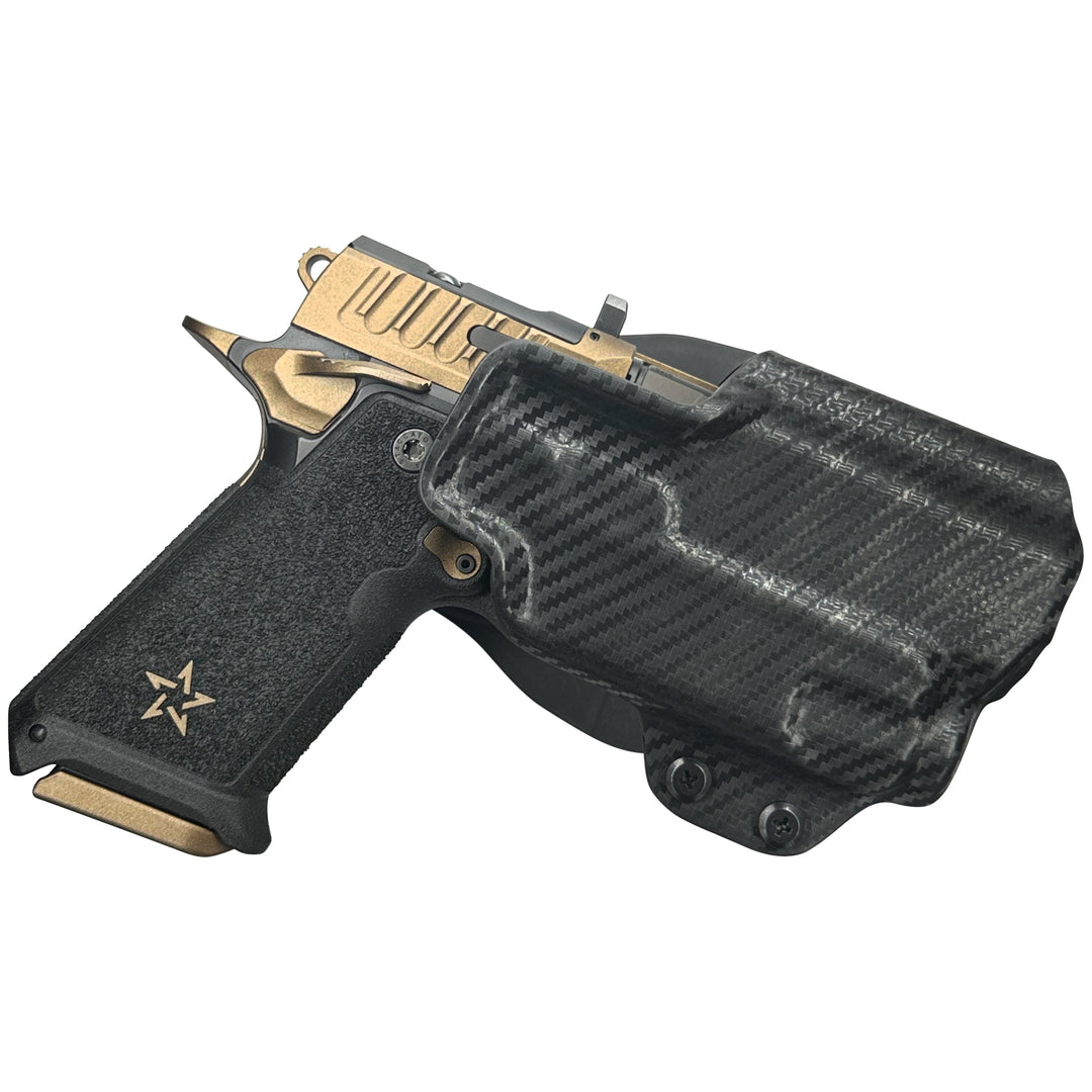Staccato HD P4 + Streamlight (TLR-7 X/TLR-7A) OWB Quick detach Paddle Holster Carbon Fiber 1