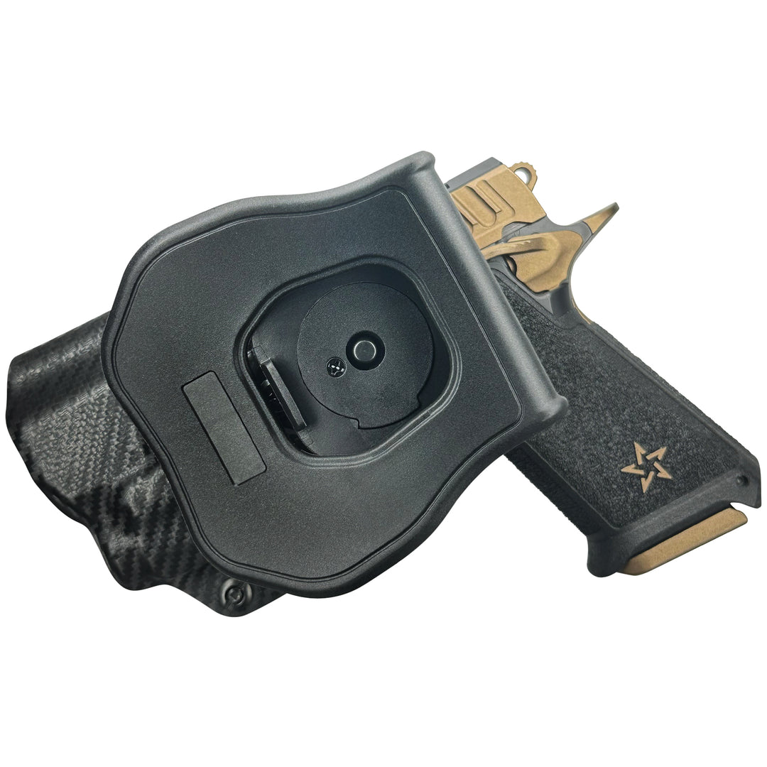 Staccato HD P4 + Streamlight (TLR-7 X/TLR-7A) OWB Quick detach Paddle Holster Carbon Fiber 2