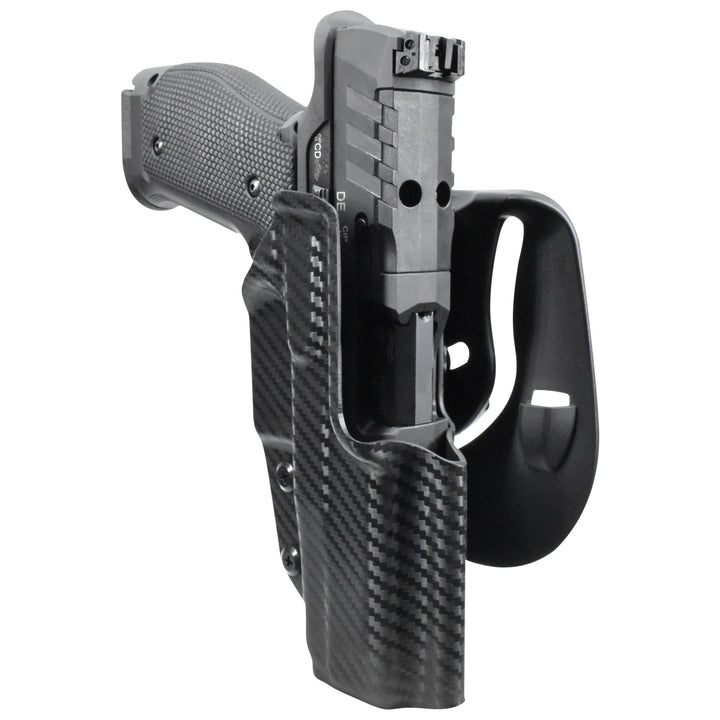 Walther PDP Full Size Steel Frame 4.5" OWB Paddle Holster Carbon Fiber 4