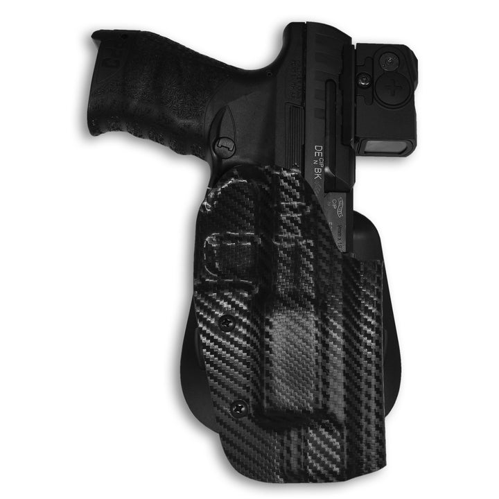 Walther Q5 Match Polymere Frame OWB Paddle Holster Carbon Fiber 3